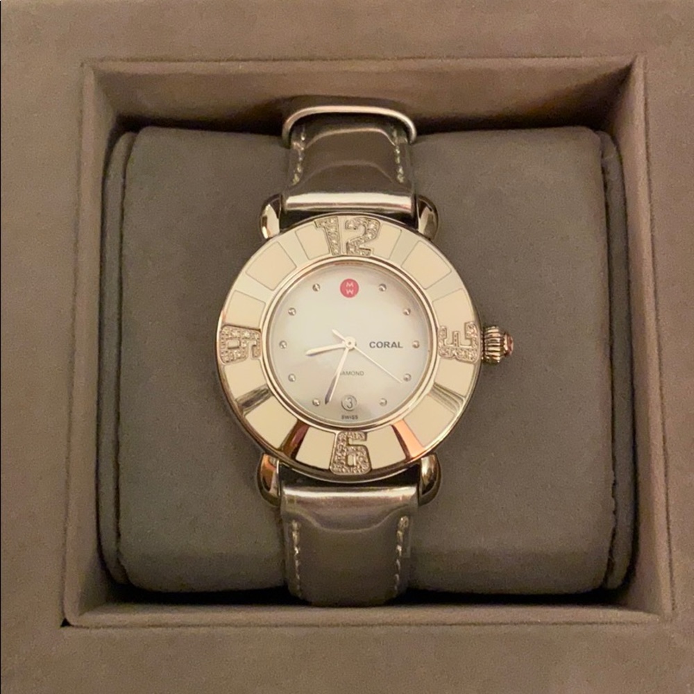 Michele Coral Collection Diamonds Set Bezel Watch